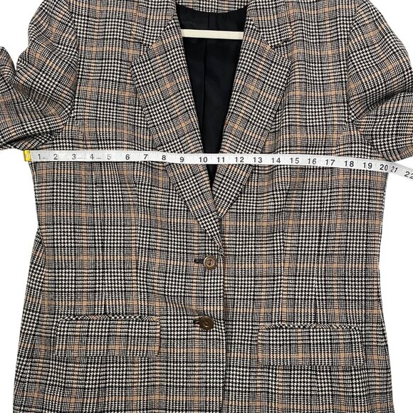 Pendleton wool blazer houndstooth neutral plaid women’s 14 preppy classic luxury - Picture 10 of 12